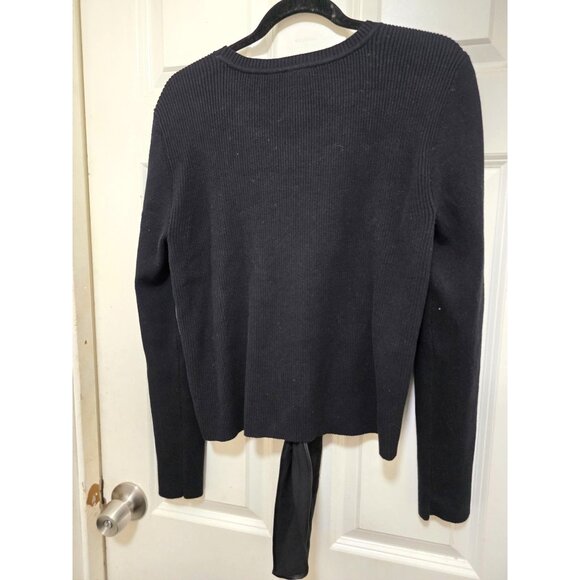 Cabi Black Office Use Long-Sleeve Knit Tie-Front Top Size M - Picture 4 of 9